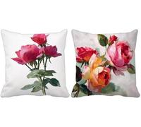 Violet Coussin Exterieur Impermeable Doux Housse de Coussin Canape 75x75 Lot de 2 Fleur Carré Taie d'oreiller Extra Douce et Lavable pour Decoration Salon de Jardin Exterieur Terrasse Banc x3-5442e