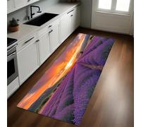 Violet Tapis de Cuisine Champs de Lavande Antidérapant 50 x 150 cm Absorbant Doux Devant Évier Tapis de Sol Lavable Salon Chambre