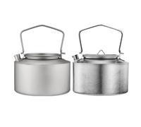 Violiica Bouilloire en titane pur 980 ml avec poignée pliable, théière de camping, café et thé, bouilloire à ébullition rapide pour l'extérieur, randonnée, voyage