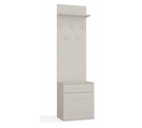 CDF Meuble d'entrée Vestiaire avec Porte Manteau Ensembles 3in1 de Meuble d'entrée Banc à étagères pour Couloir Compact 5 Crochets Armoire à Chaussures Cachemire Installation Facile