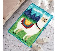 VIONNPPT Wald Serie Tapisserie murale à point noué soi-même, tapis à broder 3D, kit de décoration pour enfants, adultes, 50 x 38 cm, alpaga blanc