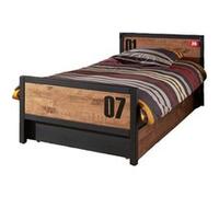 Vipack Alex Lit Simple 90x200 Pin Massif + Sommier + Lit Gigogne
