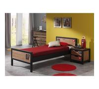 Vipack Alex Lit Simple Pin Massif + Chevet Table De Nuit Pin Massif