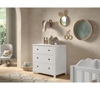 VIPACK - AMORI commode à 3 tiroirs, laquée blanc