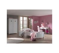 Vipack Amori Lit Simple 90x200cm + Table De Chevet + Bureau + Armoire 2 Portes