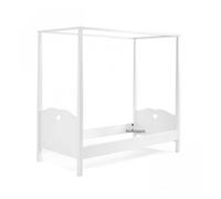 Vipack Lit simple à baldaquin Amori 90x200 cm laqué blanc avec sommier 13 lattes