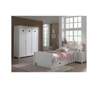 Vipack Chambre complète Amori – Lit simple, lit gigogne, chevet, armoire 3 portes