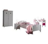 Vipack AMORI Lit simple + Sommier + Armoire 2 portes + Chevet + Bureau Marron G