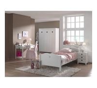 Vipack Amori Lit Simple + Table De Chevet + Bureau + Armoire 3 Portes