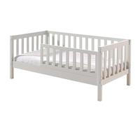 VIPACK Bed, Solid, Pine, White, 70x140