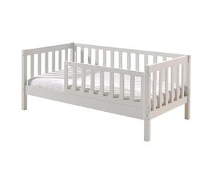 VIPACK Bed, Solid, Pine, White, 70x140
