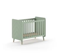 Vipack Lit bébé BILLY 60x120 cm – sommier à lattes réglable, MDF laqué vert