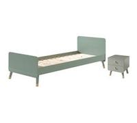 Vipack Billy Lit vert olive 90x200cm + Chevet vert olive Vert G
