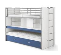 Vipack Lit mezzanine Bonny 2 couchages Compact 80 blanc/bleu