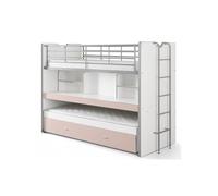 Lit mezzanine Bonny avec bureau et 3 couchages