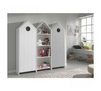 Vipack Casami Armoire 1 Porte Blanc + Armoire Ouverte + Armoire 1 Porte Grise