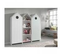 Vipack Casami Armoire 1 Porte Blanc + Armoire Ouverte + Armoire 1 Porte Menthe