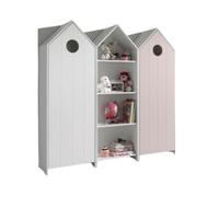 Vipack casami armoire 1 porte blanc + armoire ouverte + armoire 1 porte rose