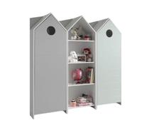 Vipack Pack Casami - Étagère enfant & 2 armoires - Blanc, Gris & Menthe