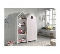 CASAMI Set 2 pcs. composé de : Armoire à étagères, armoire à 1 porte avec façade en rose