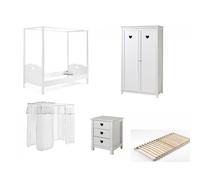 Vipack Chambre complète Amori – lit à baldaquin, sommier à lattes 13l, armoire amori 2 tur