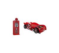 Vipack Lit voiture Funbeds Night Speeder + armoire Petrol Pump 1 porte Rouge/Petrol MDF