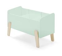 Vipack Coffre à jouets Kiddy – laqué, pieds en bois massif clair – Vert menthe