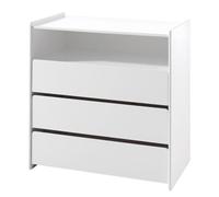 Vipack Commode 3 Tiroirs & 1 Niche Kiddy 90cm Blanc