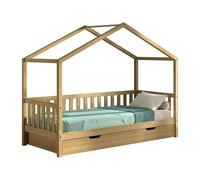 VIPACK - Dallas 1 lit d'appoint avec rebord latéral 90x200cm et tiroir de lit, chêne naturel