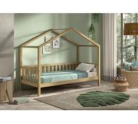 VIPACK - Dallas 1 lit de maison avec rebord latéral 90x200cm surface de couchage, chêne naturel