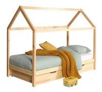 Vipack Lit Dallas LP 90x200 cm Naturel avec lit gigogne