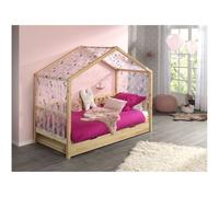 Vipack Dallas Lit Mh 90 X 200 Naturel + Tente Textile Papillon + Lit Gigogne
