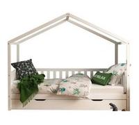 Vipack Lit Dallas MH 90x200 + lit gigogne Blanc
