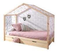 Vipack Lit ZH 90x200 cm Dallas Naturel – Tente textile Papillon + Lit gigogne