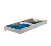 Vipack Ensemble de 2 tiroirs PINO laqués en Blanc - Parfaitement compatibles avec nos Lits superposés PINO