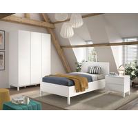 VIPACK - Ensemble de 3 meubles EVA : lit simple, table de chevet, armoire 3 portes