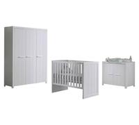 Vipack Ensemble ERIK blanc - Lit, commode et armoire 3P