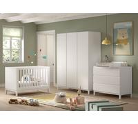 VIPACK - Ensemble EVA 4 pièces : commode avec table à langer, lit bébé 60 x 120 cm, armoire 3 portes.