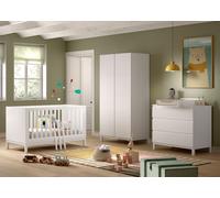 VIPACK - Ensemble EVA 4 pièces : commode avec table à langer, lit bébé/enfant 70 x 140 cm, armoire 2 portes.