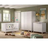 VIPACK - Ensemble EVA 4 pièces : commode avec table à langer, lit bébé/enfant 70 x 140 cm, armoire 3 portes.
