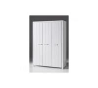 Vipack Armoire Erik 3 portes – pin massif laqué blanc