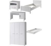 Vipack Erik Lit Simple + Bureau + Chevet + Armoire 3 Portes+ Lit Gigogne