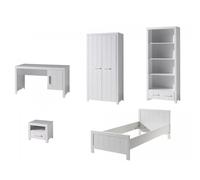 Vipack Chambre enfant Erik 5 pièces - lit simple, armoire 2 portes, bureau, chevet, bibliothèque