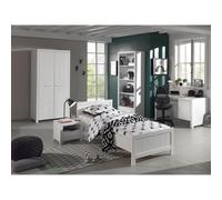 Vipack Erik Lit Simple + Chevet + Armoire 2 Portes + Bibliothque + Bureau