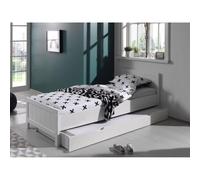 Vipack Erik Lit Simple + Chevet En Bois Laqu + Armoire 2 Portes + Lit Gigogne