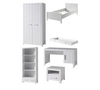 Vipack Erik Lit Simple + Lit Gigogne + Armoire + Bureau + Table De Chevet + Bibliothque Multicolore