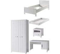 Vipack erik lit simple + lit gigogne + chevet + bureau + armoire 2 portes