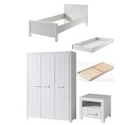 Vipack Erik Lit Simple + Sommier + Chevet + Armoire 3 Portes + Lit Gigogne