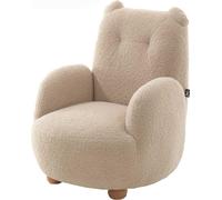VIPACK - Fauteuil enfant motif oursons, revêtement bouclé beige