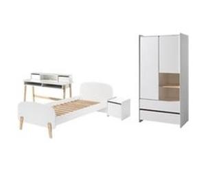 Vipack KIDDY Armoire + Lit simple + Chevet + Bureau Marron G